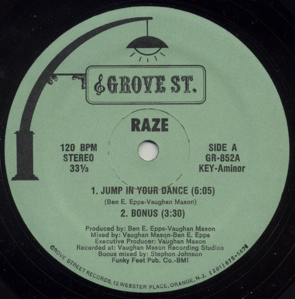 Raze - Jump In Your Dance / Jack The Groove (12", 33 ⅓ RPM) (Very Good Plus (VG+))