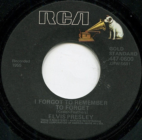 Elvis Presley - Mystery Train / I Forgot To Remember To Forget (7", 45 RPM, Single, RE) (Very Good (VG))