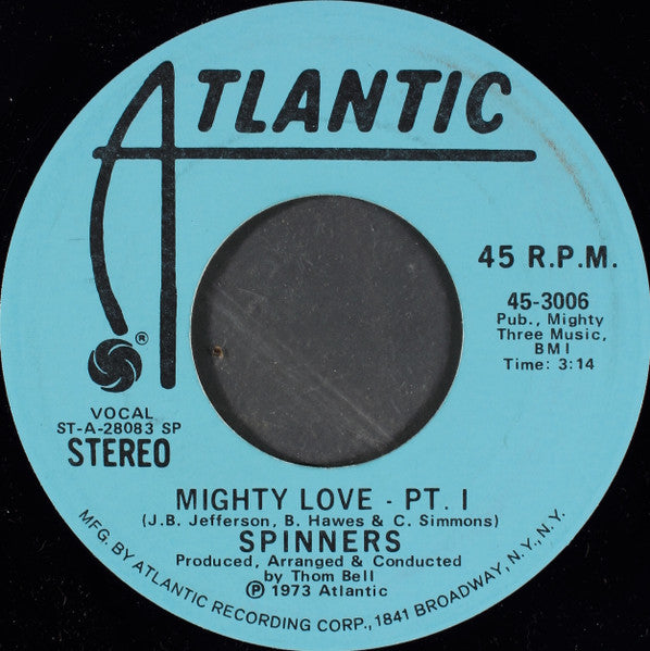 Spinners - Mighty Love (7", 45 RPM, Promo, Stereo, Mono) (Good Plus (G+))