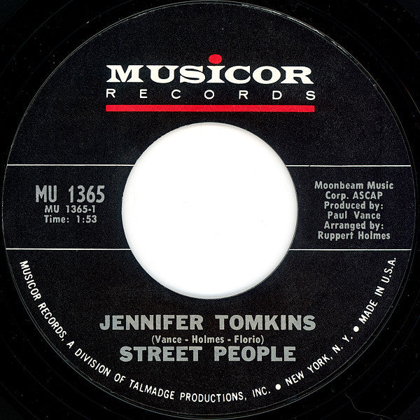 Street People - Jennifer Tomkins (7", 45 RPM, Single) (Very Good (VG))
