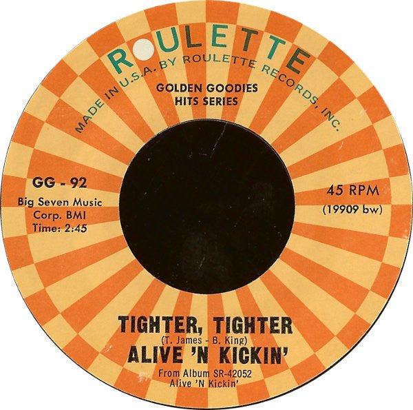 Alive 'N Kickin', Derek Martin - Tighter, Tighter / You Better Go (7", 45 RPM) (Very Good (VG))