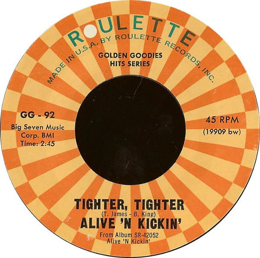 Alive 'N Kickin', Derek Martin - Tighter, Tighter / You Better Go (7", 45 RPM) (Very Good (VG))