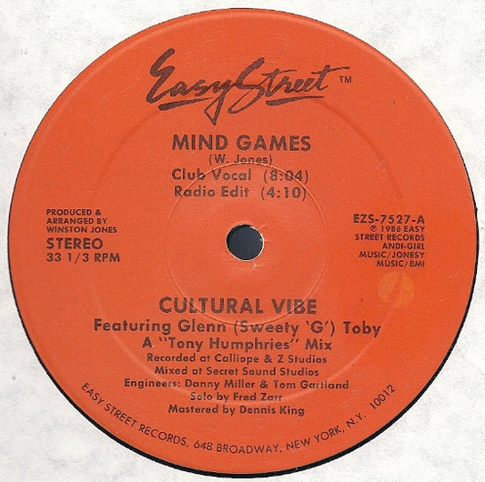 Cultural Vibe, Glenn "Sweety G" Toby - Mind Games (12", 33 ⅓ RPM) (Very Good Plus (VG+))