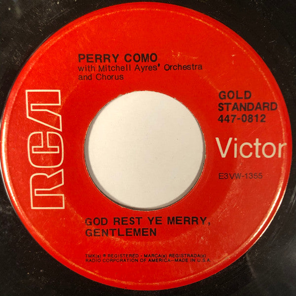Perry Como - (There's No Place Like) Home For The Holidays / God Rest Ye Merry Gentlemen (7", 45 RPM, Single, RE, RP) (Very Good (VG))