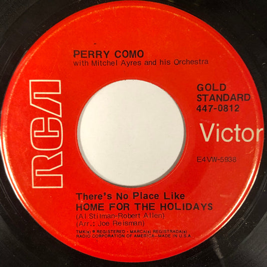 Perry Como - (There's No Place Like) Home For The Holidays / God Rest Ye Merry Gentlemen (7", 45 RPM, Single, RE, RP) (Very Good (VG))