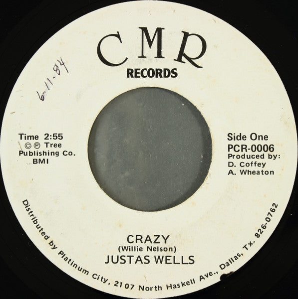 Justas Wells - Crazy (7", 45 RPM) (Very Good (VG))