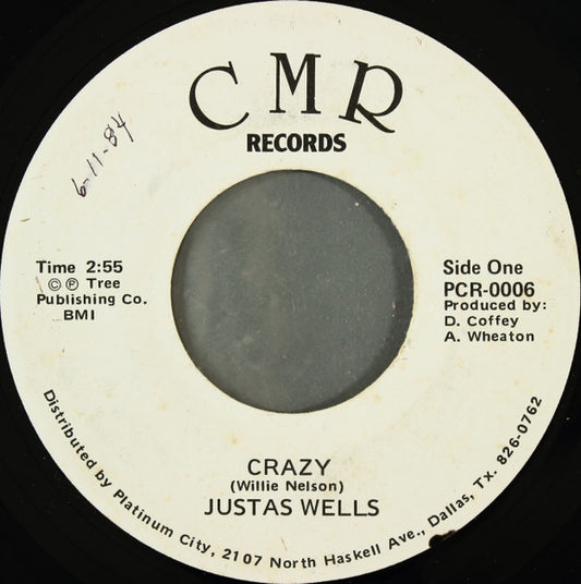 Justas Wells - Crazy (7", 45 RPM) (Very Good (VG))