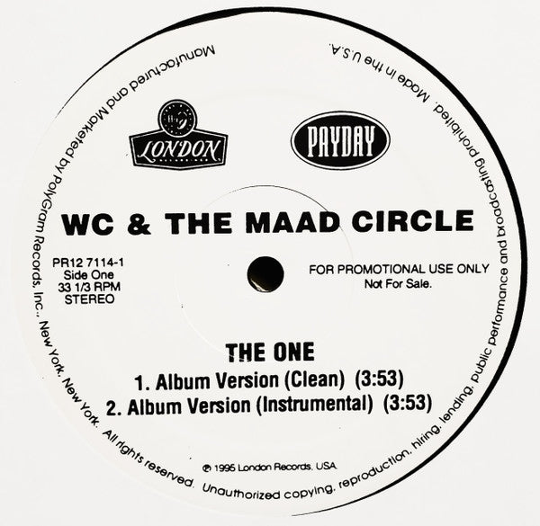 WC And The Maad Circle - The One (12", Promo) (Very Good Plus (VG+))