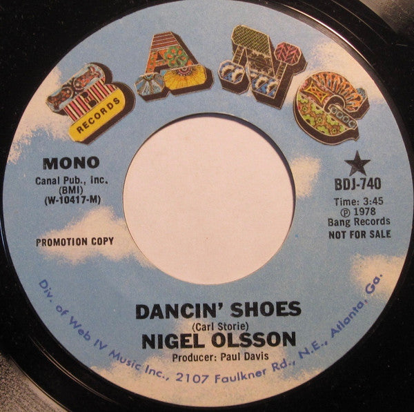 Nigel Olsson - Dancin' Shoes (7", 45 RPM, Promo, Styrene, Stereo, Mono) (Very Good (VG))