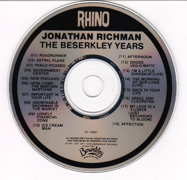 Jonathan Richman & The Modern Lovers - The Best Of Jonathan Richman And The Modern Lovers (The Beserkley Years) (CD, Comp, RE) (Very Good (VG))