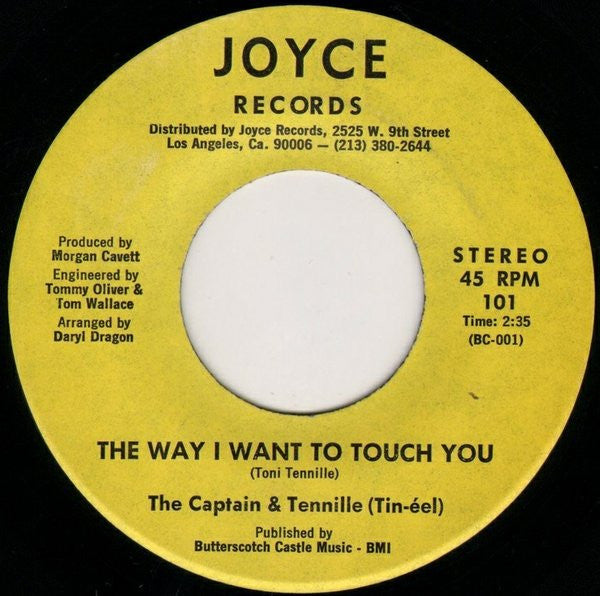 Captain And Tennille - The Way I Want To Touch You (7", 45 RPM, Single) (Very Good (VG))