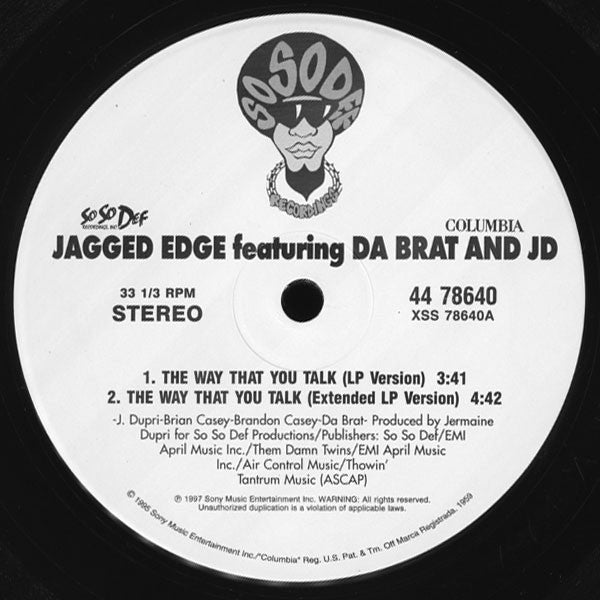 Jagged Edge, Da Brat, Jermaine Dupri - The Way That You Talk (12", 33 ⅓ RPM, Single, Stereo) (Very Good (VG))