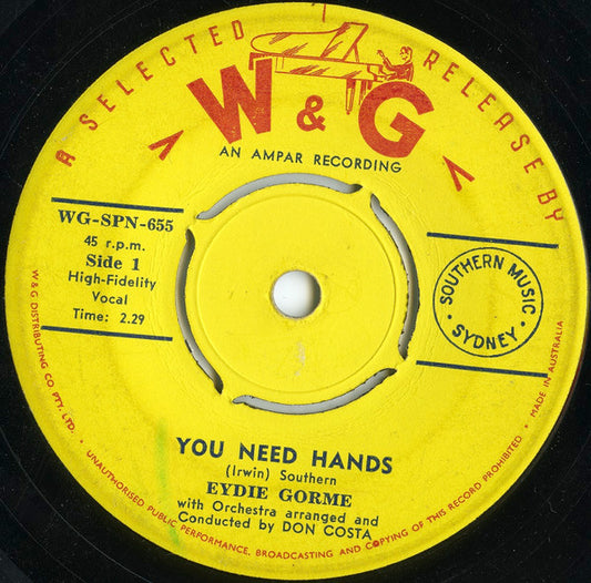 Eydie Gormé - You Need Hands / Button Up Your Overcoat (7", 45 RPM, Single) (Very Good (VG))