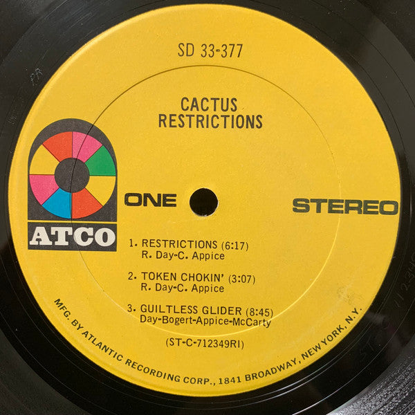 Cactus - Restrictions (LP, Album, Stereo) (Very Good Plus (VG+))