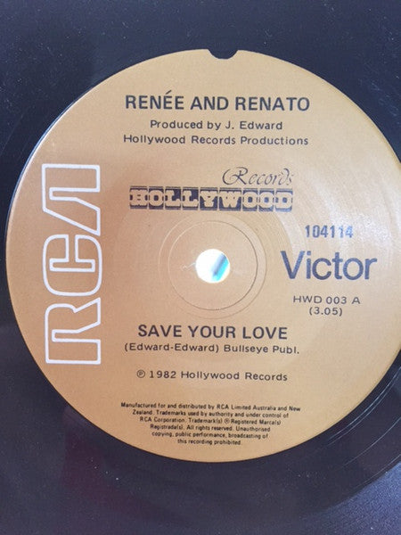 Renée & Renato - Save Your Love / If Love Is Not The Reason (7") (Very Good (VG))