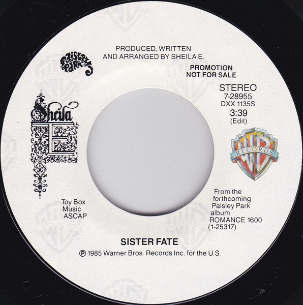 Sheila E. - Sister Fate (7", 45 RPM, Promo) (Very Good (VG))
