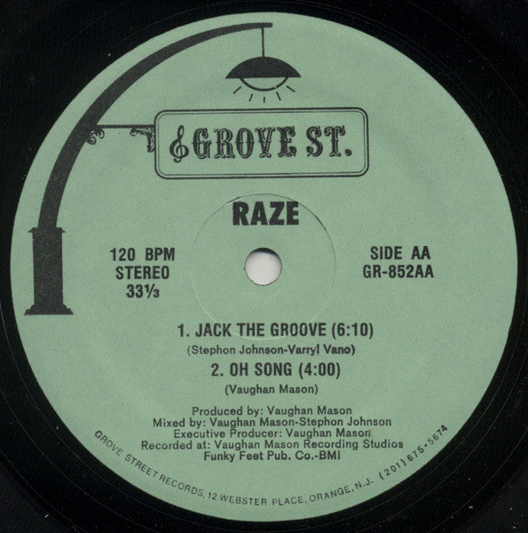 Raze - Jump In Your Dance / Jack The Groove (12", 33 ⅓ RPM) (Very Good Plus (VG+))