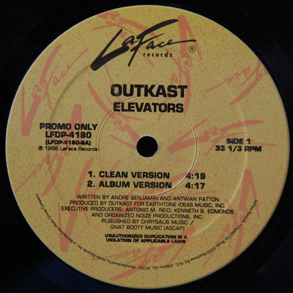 OutKast - Elevators (Me & You) (12", Promo) (Very Good (VG))
