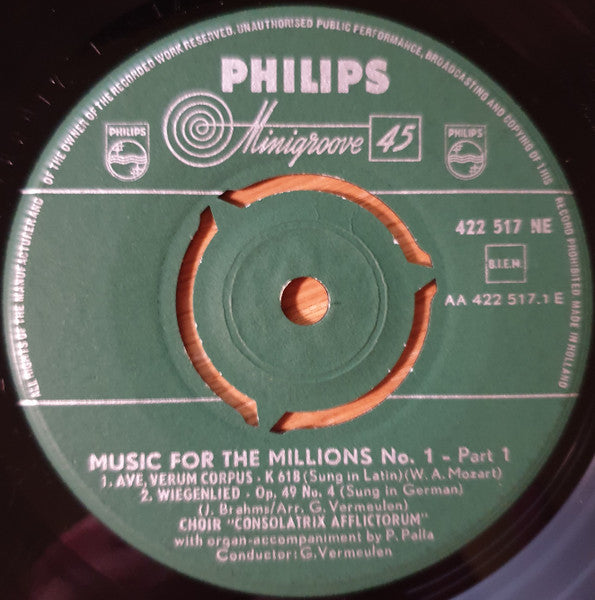 Various - Music For The Millions - No.1 (7", EP, 45 RPM) (Very Good (VG))