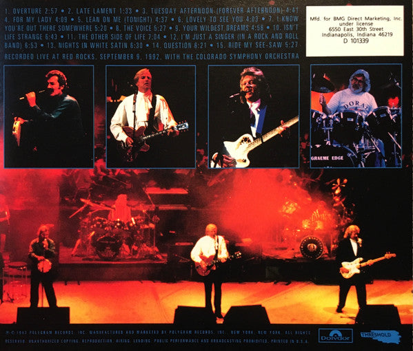 The Moody Blues - A Night At Red Rocks With The Colorado Symphony Orchestra (CD, Album, Club) (Very Good (VG))