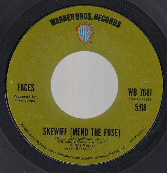 Faces - Cindy Incidentally (7", 45 RPM, Styrene) (Very Good (VG))