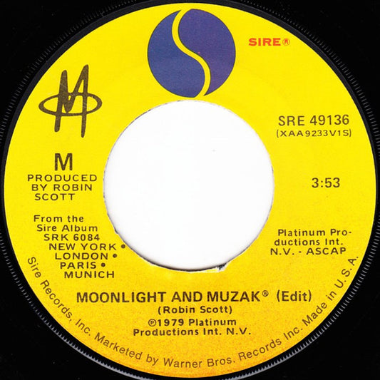 M - Moonlight And Muzak (7", 45 RPM, Single) (Very Good (VG))