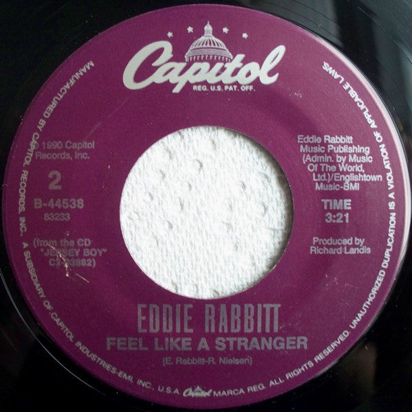 Eddie Rabbitt - Runnin' With The Wind (7", 45 RPM, Single) (Very Good (VG))