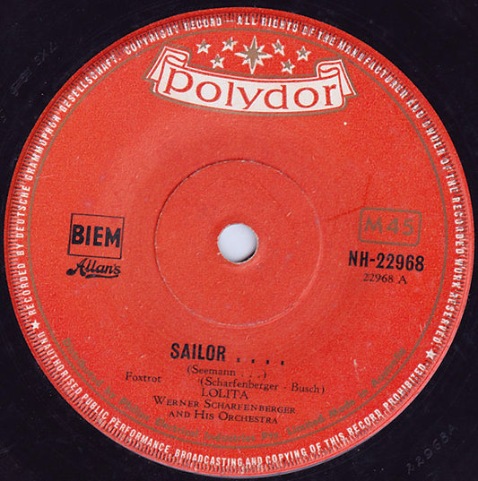 Lolita - Sailor.... / Cowboy Jimmy Joe (7", 45 RPM, Single, Mono) (Very Good (VG))