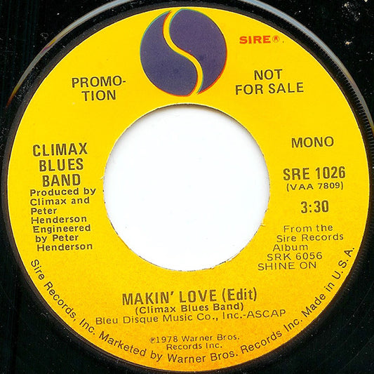 Climax Blues Band - Makin' Love (Edit) (7", 45 RPM, Promo, Stereo, Mono) (Very Good (VG))