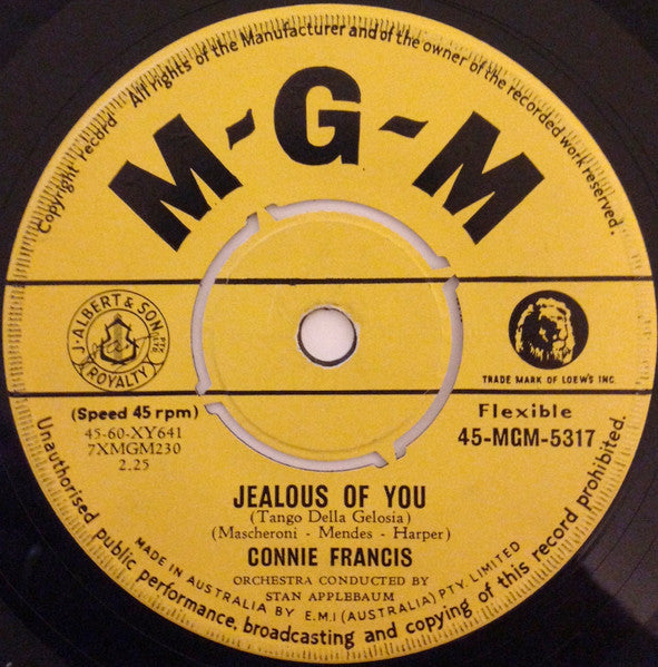 Connie Francis - Everybody's Somebody's Fool (7", 45 RPM) (Good Plus (G+))