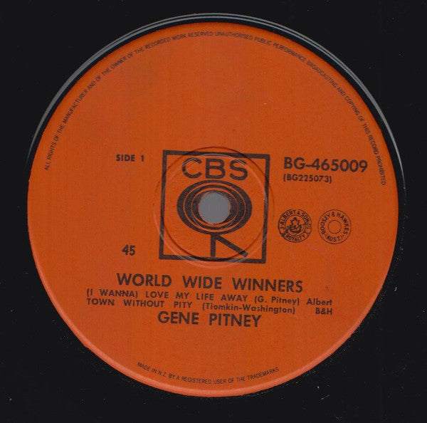 Gene Pitney - World Wide Winners (7", 45 RPM, EP, Mono) (Very Good (VG))