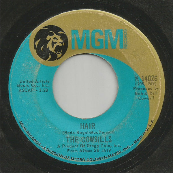 The Cowsills - Hair / What Is Happy? (7", 45 RPM, Single) (Very Good (VG))