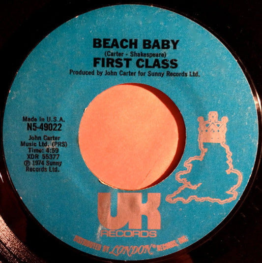 First Class - Beach Baby / Both Sides Of The Story (7", 45 RPM, Styrene) (Very Good (VG))
