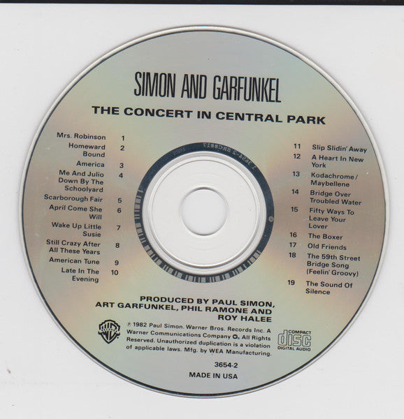 Simon & Garfunkel - The Concert In Central Park (CD, Album, RE) (Good Plus (G+))