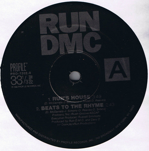 Run-DMC - Run's House / Beats To The Rhyme (12", RE) (Good Plus (G+))