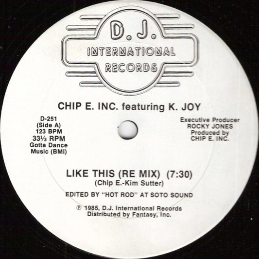 Chip E., K. Joy - Like This (12", 33 ⅓ RPM) (Very Good Plus (VG+))