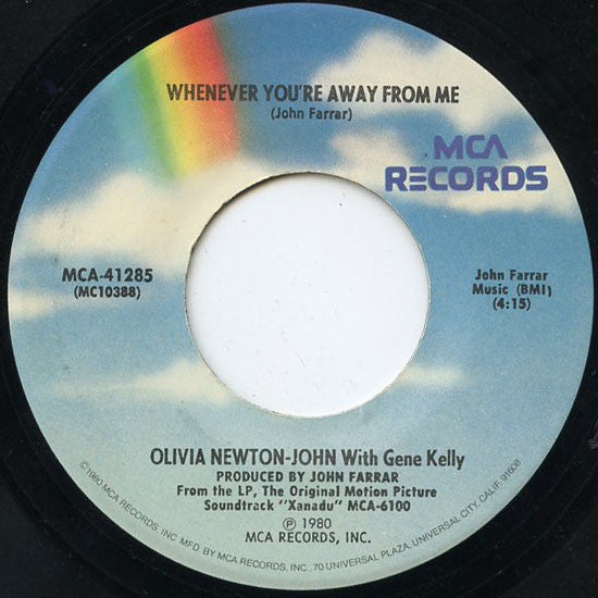 Olivia Newton-John, Electric Light Orchestra - Xanadu / Whenever You're Away From Me (7", 45 RPM, Single) (Very Good (VG))