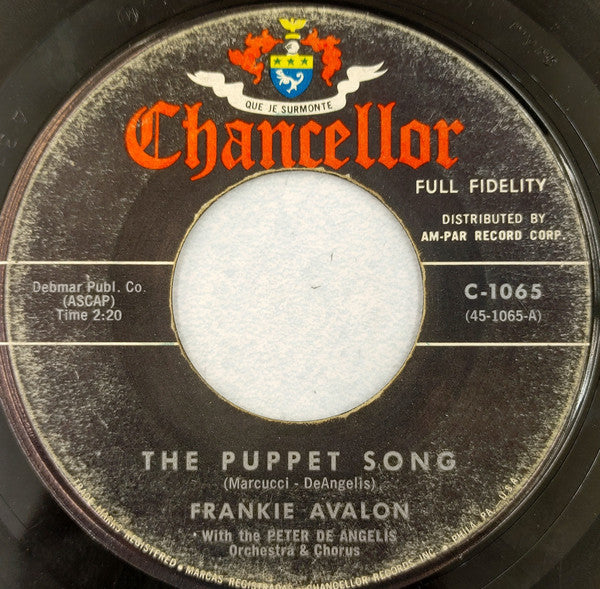 Frankie Avalon - The Puppet Song / A Perfect Love (7", Single, 45 RPM) (Very Good (VG))