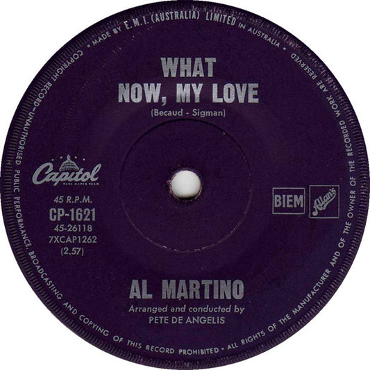 Al Martino - Forgive Me / What Now, My Love (7", 45 RPM, Single) (Very Good (VG))