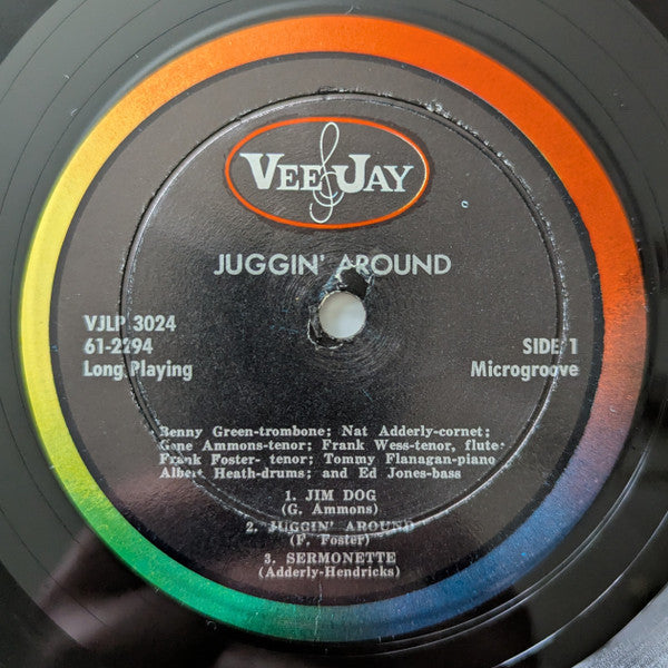 Gene Ammons, Nat Adderley, Frank Foster, Bennie Green, Frank Wess, Tommy Flanagan, Eddie Jones, Albert Heath - Juggin' Around (LP, Album, RE, Mono) (Good Plus (G+))
