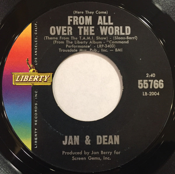 Jan & Dean - (Here They Come) From All Over The World (7", 45 RPM, Single, Styrene) (Very Good (VG))