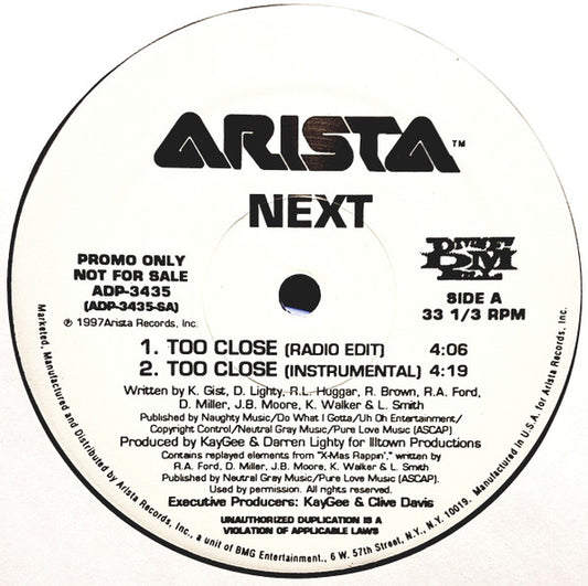 Next - Too Close (12", 33 ⅓ RPM, Promo) (Very Good Plus (VG+))