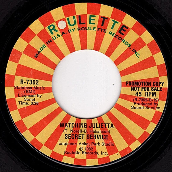 Secret Service - Flash In The Night (7", 45 RPM, Promo) (Very Good (VG))