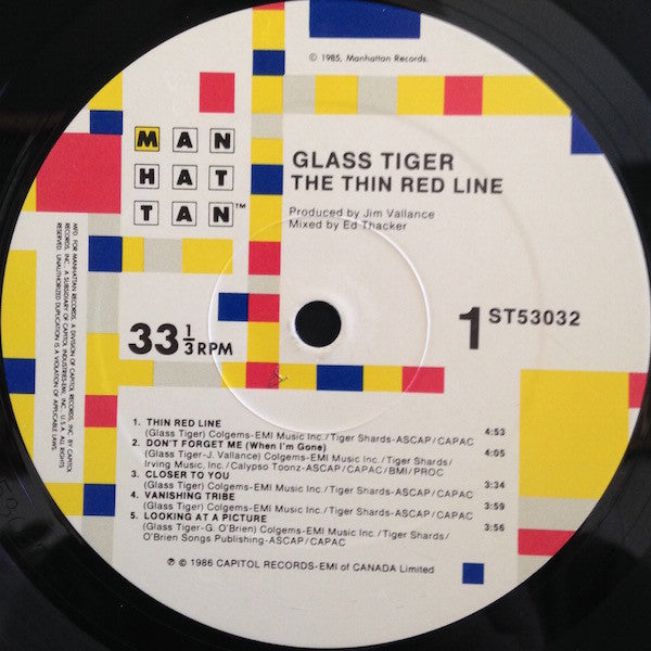 Glass Tiger - The Thin Red Line (LP, Album) (Very Good Plus (VG+))