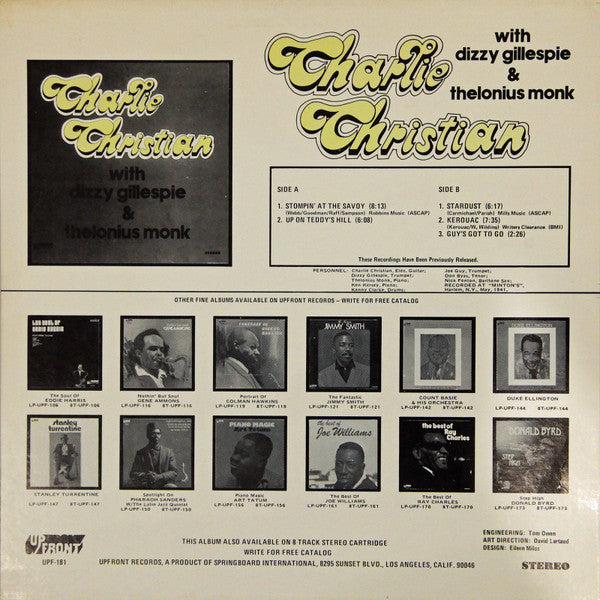 Charlie Christian, Dizzy Gillespie, Thelonious Monk - Charlie Christian With Dizzy Gillespie & Thelonius Monk (LP, Album, Stereo, RE) (Very Good (VG))