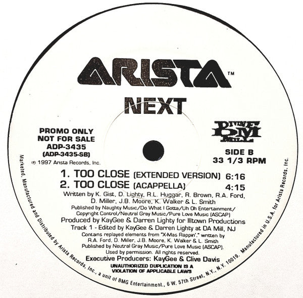 Next - Too Close (12", 33 ⅓ RPM, Promo) (Very Good Plus (VG+))