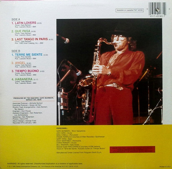 Gato Barbieri - Apasionado (LP, Album) (Very Good Plus (VG+))