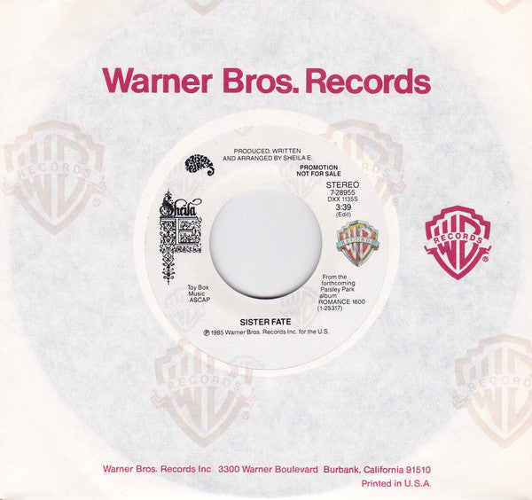 Sheila E. - Sister Fate (7", 45 RPM, Promo) (Very Good (VG))