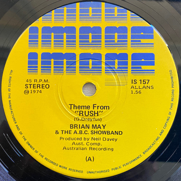 Brian May, The ABC Showband - Theme From "Rush" (7", 45 RPM, Single) (Very Good (VG))