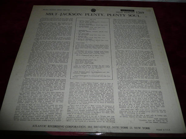 Milt Jackson - Plenty, Plenty Soul (LP, Album, Mono) (Good Plus (G+))